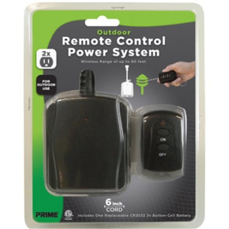 PRIME WIRE & CABLE 6 in. 2 Outlet Remote with P-Tail, Black PR44492